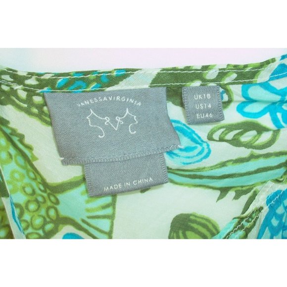 Vanessa Virginia Anthropologie Top 14 Fish Print Off Shoulder Lightweight Flowy - Picture 5 of 5